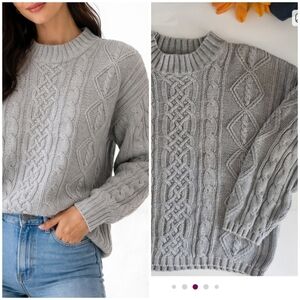 BASIC EDITION Vintage CREW GREY SWEATER